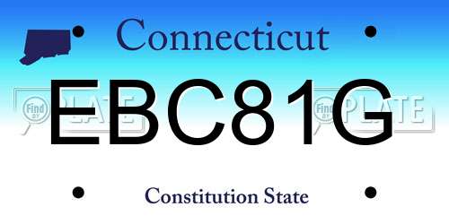 EBC81G Connecticut License Plate