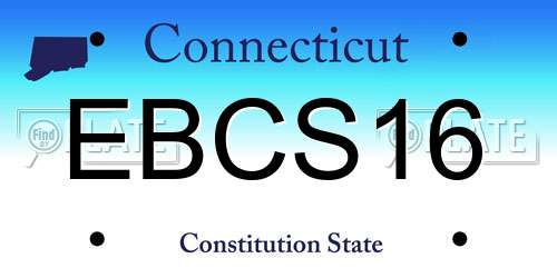 EBCS16 Connecticut License Plate