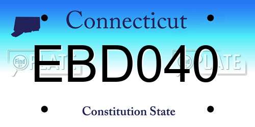 EBD040 Connecticut License Plate