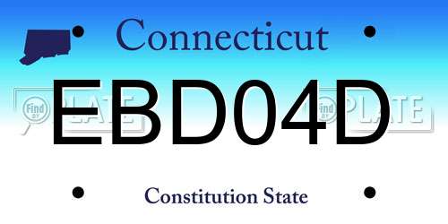 EBD04D Connecticut License Plate