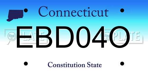 EBD04O Connecticut License Plate