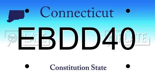 EBDD40 Connecticut License Plate