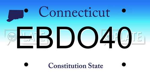 EBDO40 Connecticut License Plate
