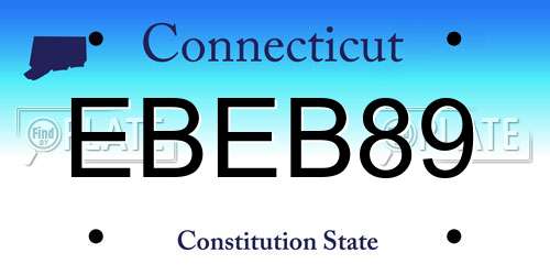 EBEB89 Connecticut License Plate
