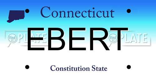 EBERT Connecticut License Plate