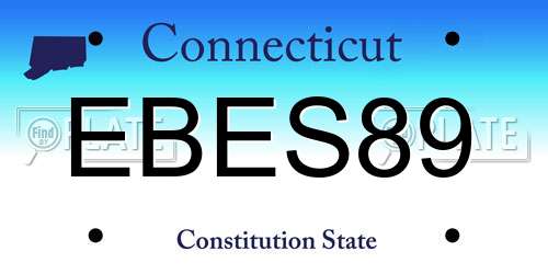 EBES89 Connecticut License Plate