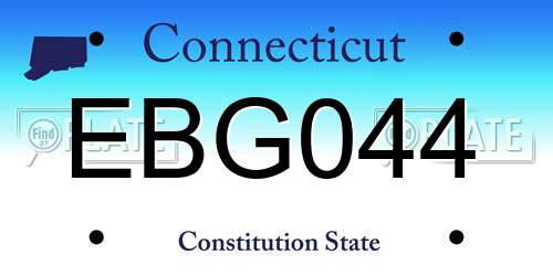 EBG044 Connecticut License Plate