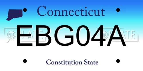 EBG04A Connecticut License Plate