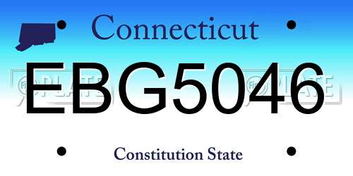 EBG5046 Connecticut License Plate