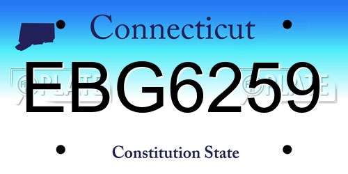 EBG6259 Connecticut License Plate