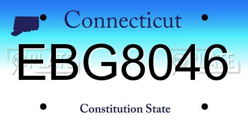 EBG8046 Connecticut License Plate