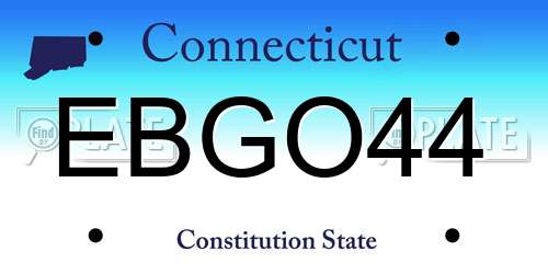 EBGO44 Connecticut License Plate