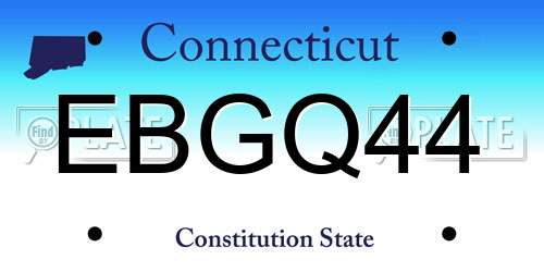 EBGQ44 Connecticut License Plate
