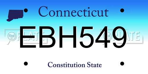 EBH549 Connecticut License Plate
