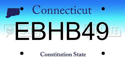 EBHB49 Connecticut License Plate