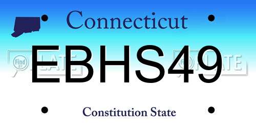 EBHS49 Connecticut License Plate