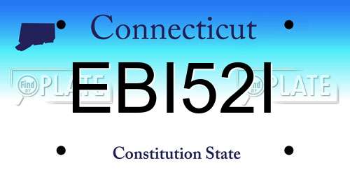 EBI52I Connecticut License Plate