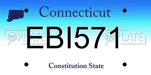 EBI571 Connecticut License Plate