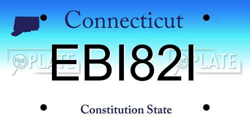 EBI82I Connecticut License Plate