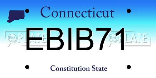 EBIB71 Connecticut License Plate