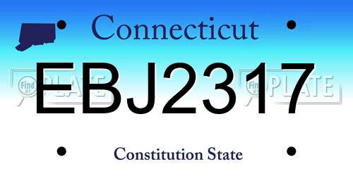 EBJ2317 Connecticut License Plate