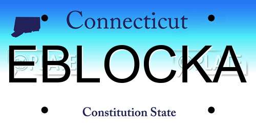 EBLOCKA Connecticut License Plate