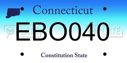 EBO040 Connecticut License Plate
