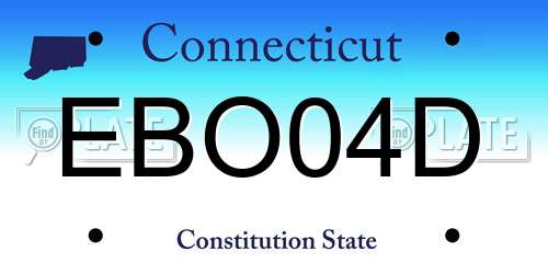 EBO04D Connecticut License Plate