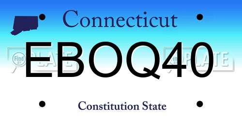 EBOQ40 Connecticut License Plate