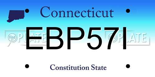 EBP57I Connecticut License Plate