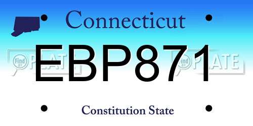 EBP871 Connecticut License Plate