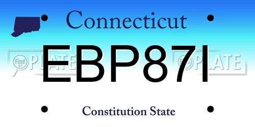 EBP87I Connecticut License Plate