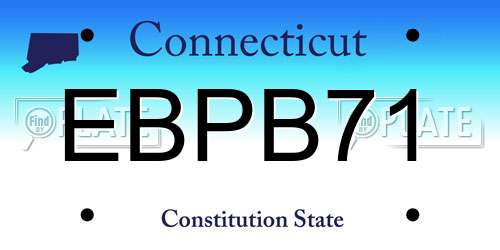 EBPB71 Connecticut License Plate
