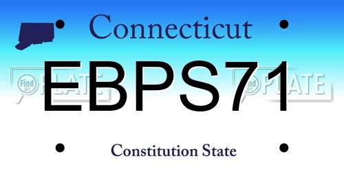 EBPS71 Connecticut License Plate