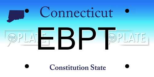 EBPT Connecticut License Plate