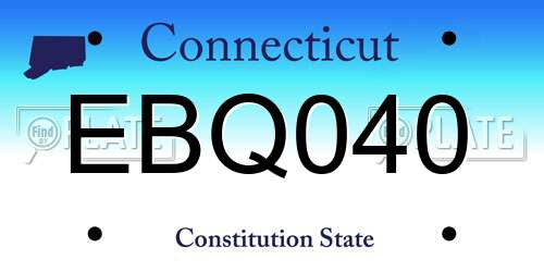 EBQ040 Connecticut License Plate