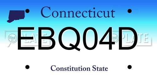 EBQ04D Connecticut License Plate