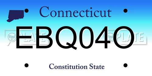 EBQ04O Connecticut License Plate