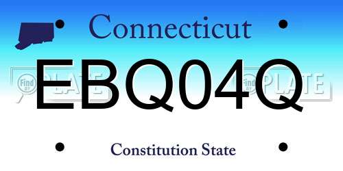 EBQ04Q Connecticut License Plate