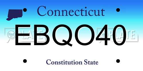 EBQO40 Connecticut License Plate
