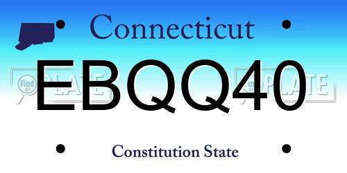 EBQQ40 Connecticut License Plate