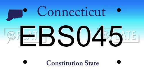 EBS045 Connecticut License Plate