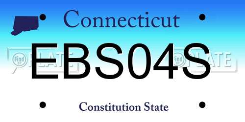 EBS04S Connecticut License Plate