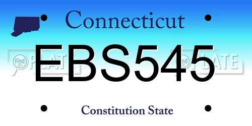 EBS545 Connecticut License Plate