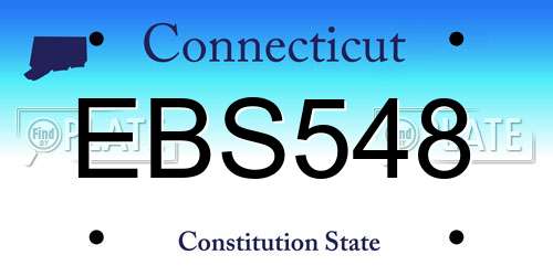 EBS548 Connecticut License Plate