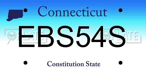 EBS54S Connecticut License Plate
