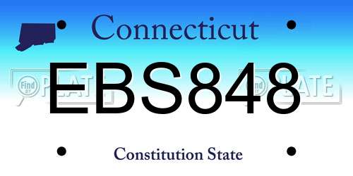 EBS848 Connecticut License Plate