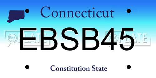EBSB45 Connecticut License Plate