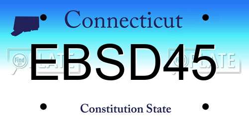 EBSD45 Connecticut License Plate