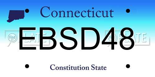 EBSD48 Connecticut License Plate